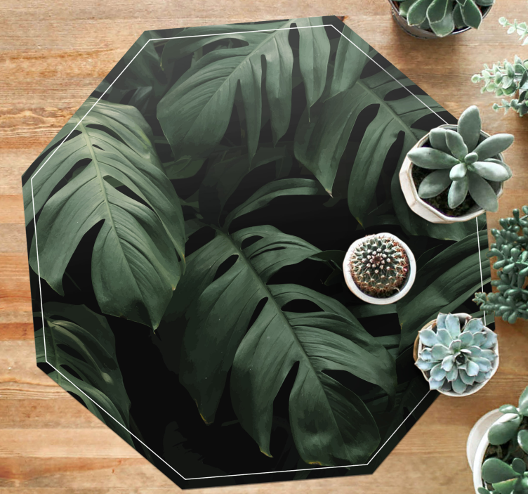 Monstera leaves floral rug - TenStickers