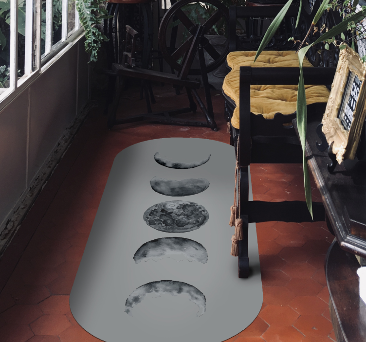moon phases bedroom vinyl rug - TenStickers