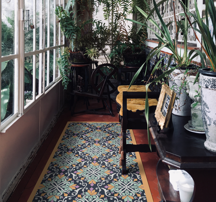 Mosaic Inspired Pattern mosaic vinyl rug - TenStickers