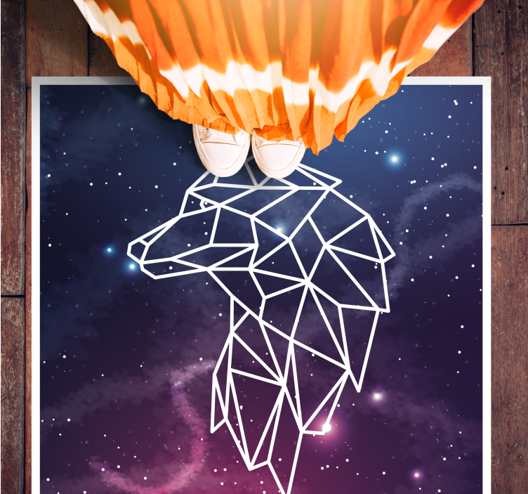 Multicolor cosmos wolf ethnic rug - TenStickers