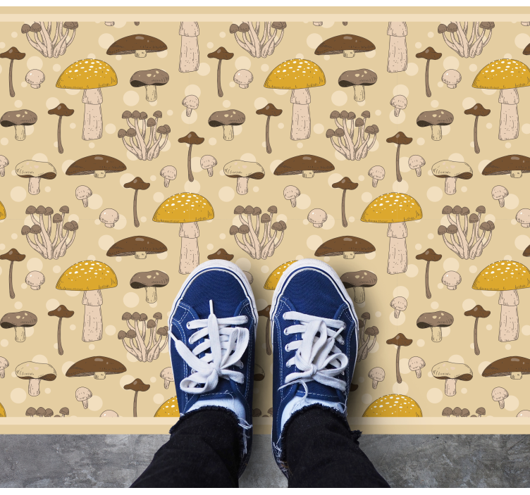 Mushroom Forest Pattern kitchen vinyl rug - TenStickers