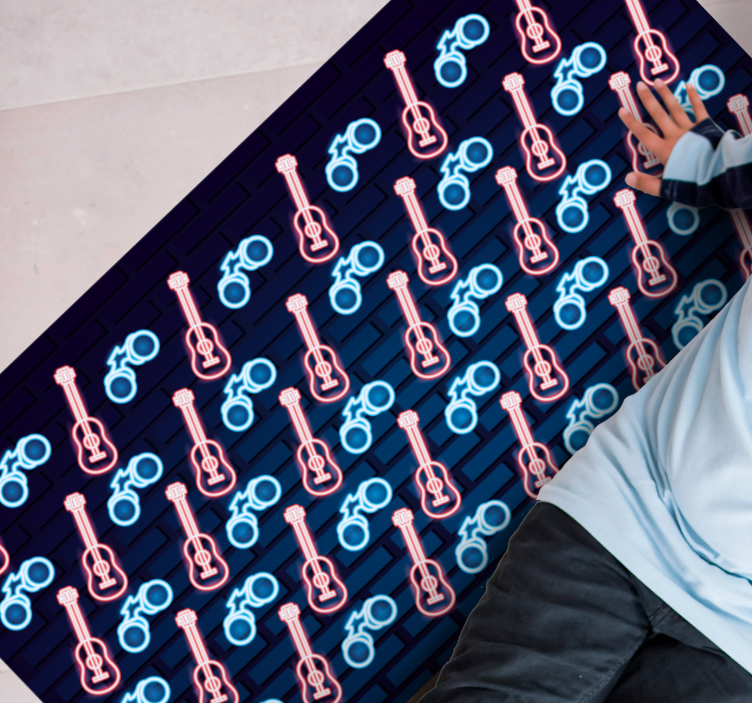 Music Inspired Patterns teenager vinyl rug - TenStickers