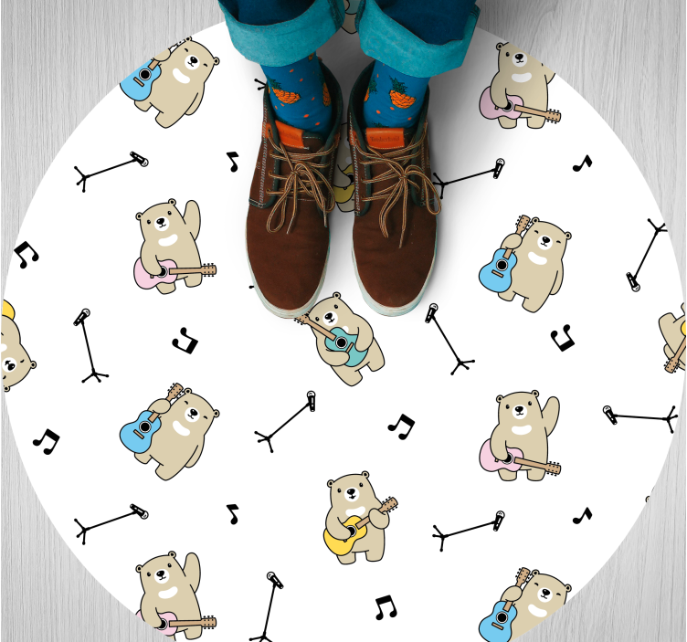 Musical Bear Fun nursery vinyl rug - TenStickers