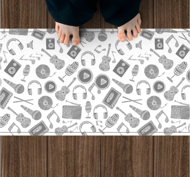 Musical Elements Pattern vinyl rug - TenStickers