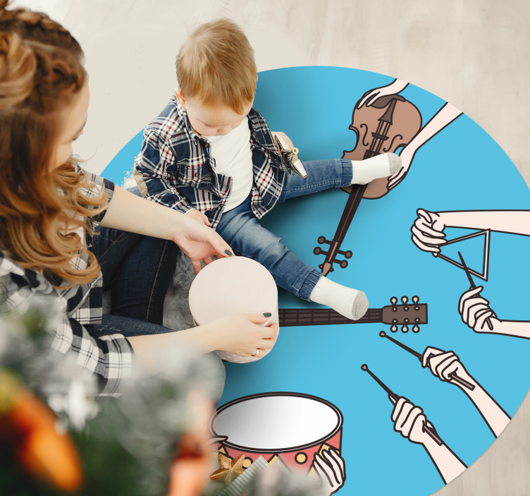 Musical instruments creative arts bedroom rug - TenStickers