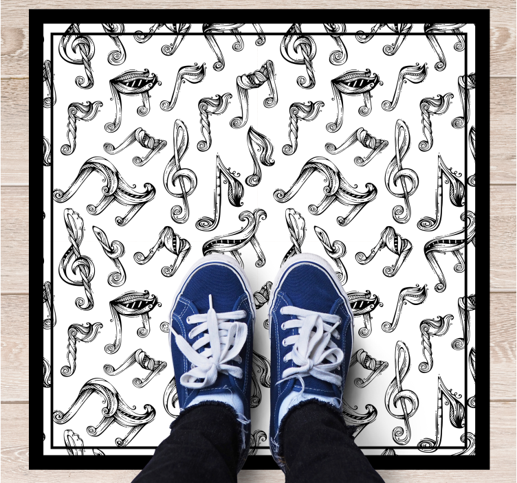 Musical Notes Concept teenager vinyl rug - TenStickers