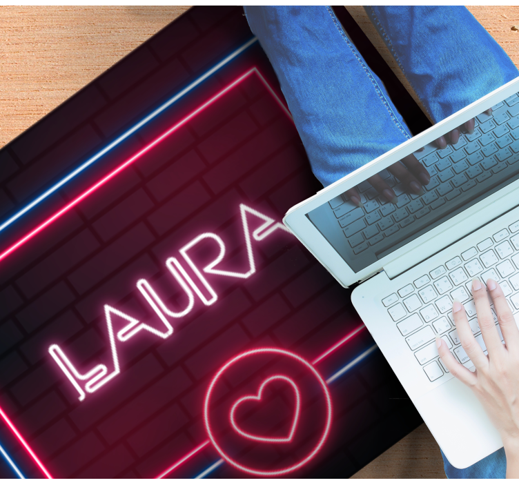 Neon box with hearts modern rug - TenStickers