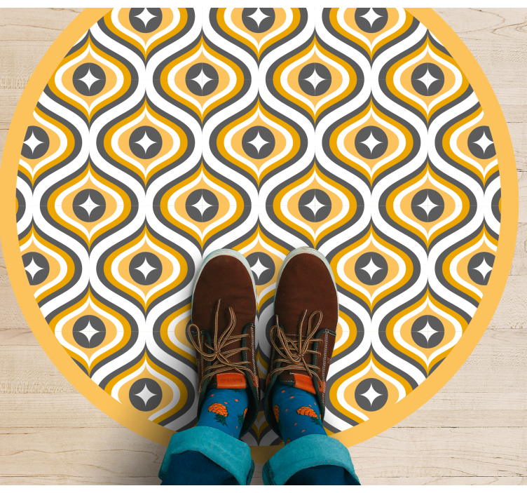 Nice geometric groovy pattern bedroom rug - TenStickers
