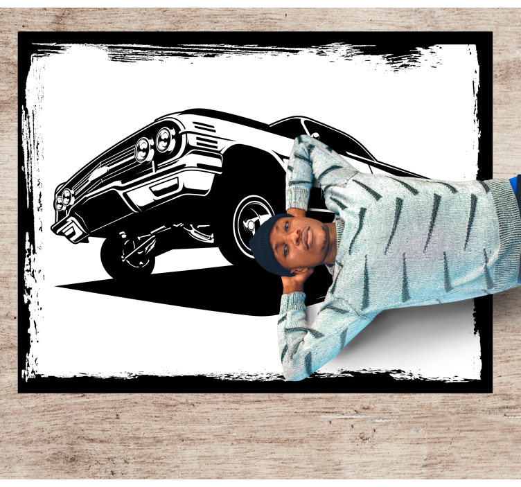 Nice Muscle car living room rug - TenStickers