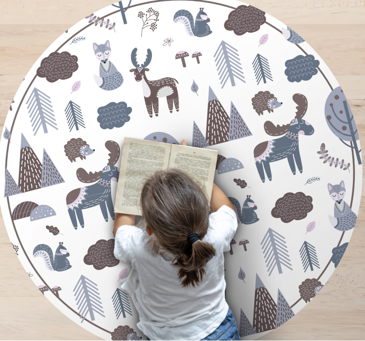 Nordic animals vinyl floor rug - TenStickers