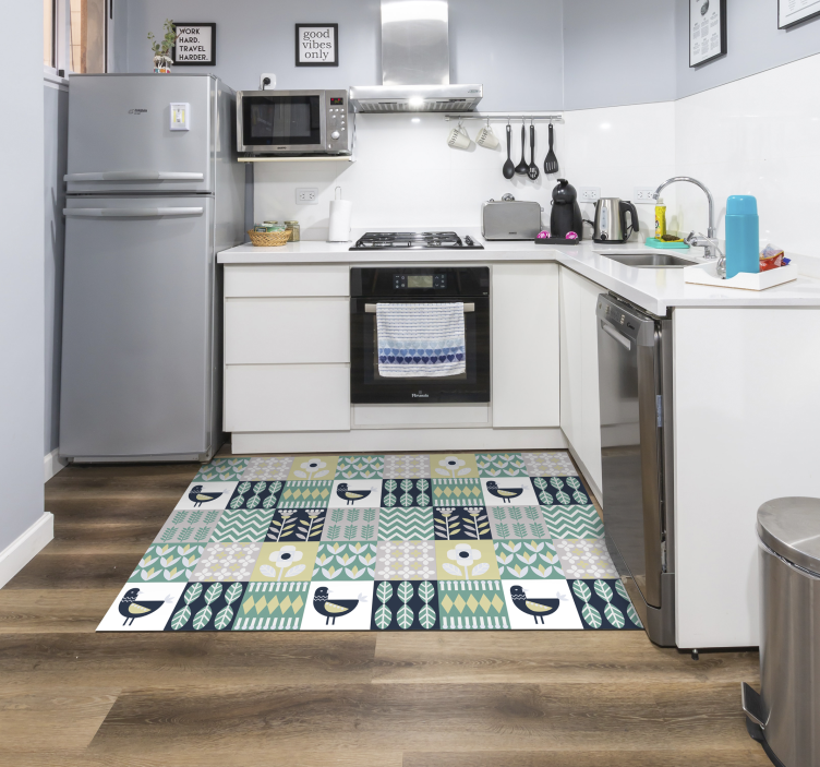 Norway style kitchen floor tiles - TenStickers