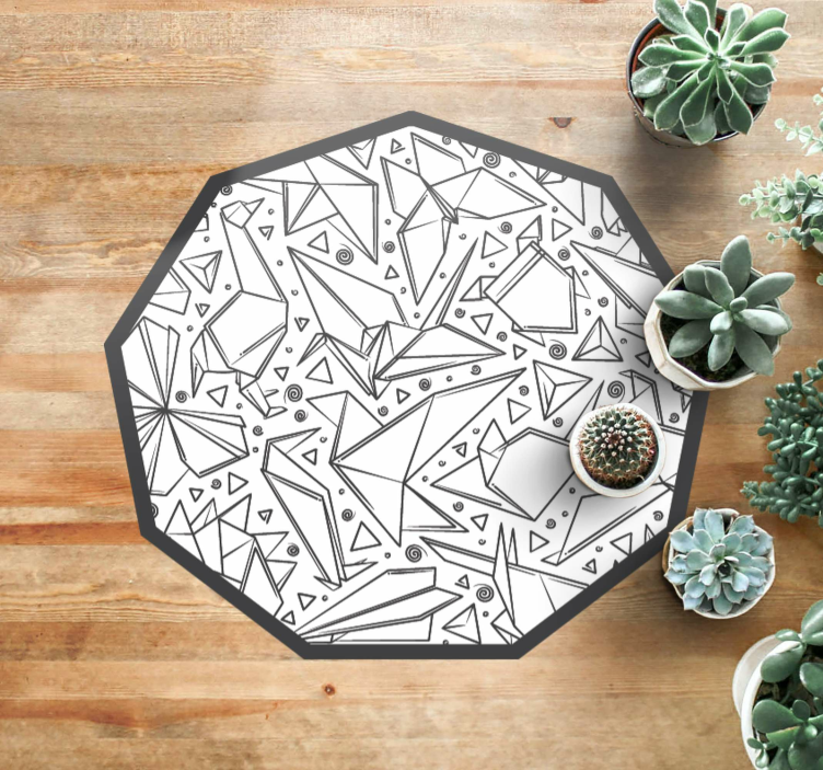 Origami Shape modern vinyl rug - TenStickers