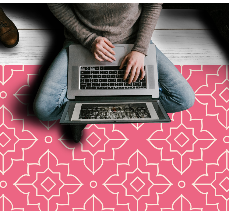 Original pink design dining room rug - TenStickers