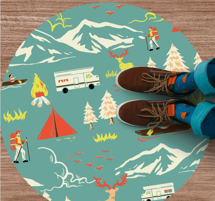 Outdoor Adventure nature vinyl rug - TenStickers