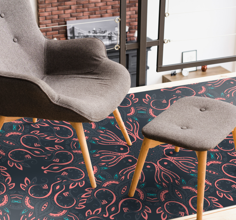 Paisley Octopus animal vinyl rug - TenStickers