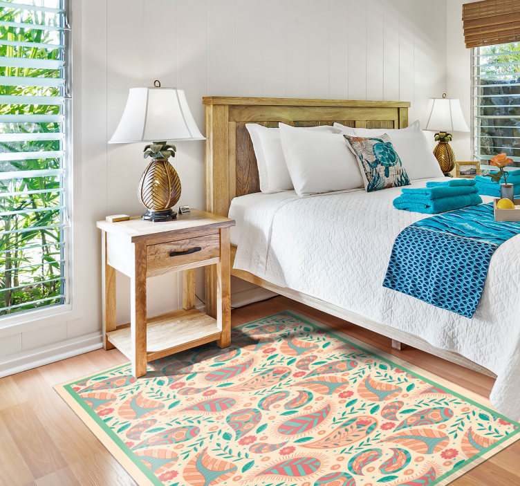 Paisley Pattern Fusion mandala vinyl rug - TenStickers