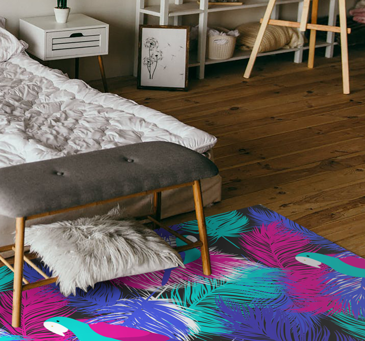 Parrot feathers animal print vinyl rug - TenStickers