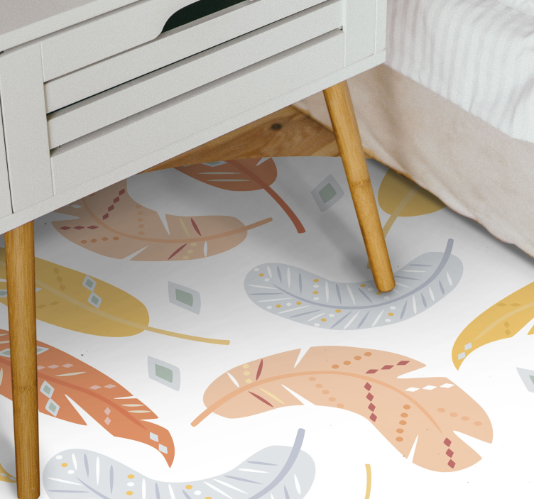 Pastel feathers  nature rug - TenStickers
