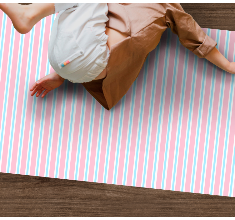Pastel Pattern stripes vinyl rug - TenStickers