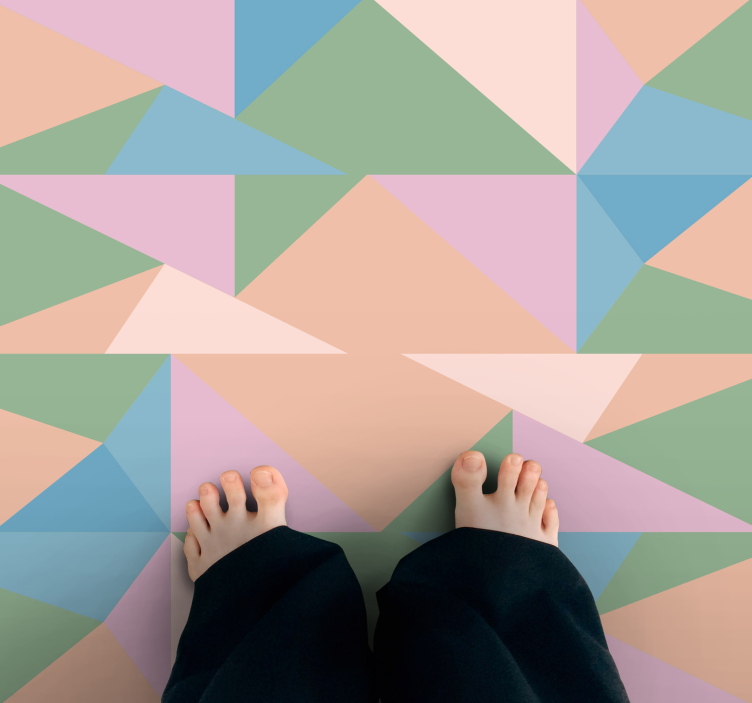 Pastel Triangles geometric vinyl rug - TenStickers
