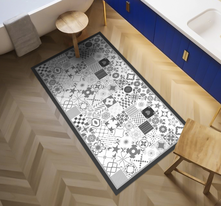 Patchwork Tile Composition tile vinyl rug - TenStickers