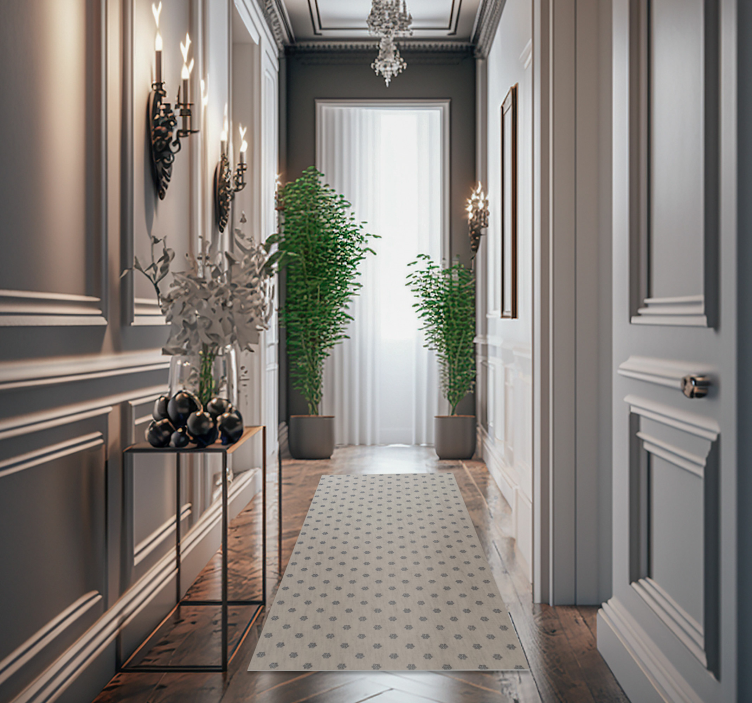 Pattern small flowers flower rug - TenStickers