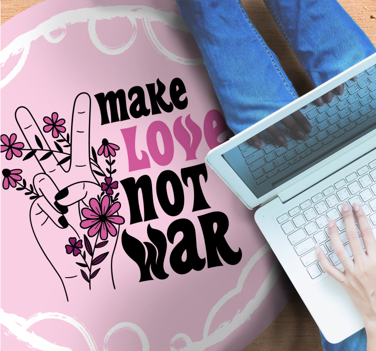 PEACEFUL LOVE MESSAGE custom vinyl rug - TenStickers