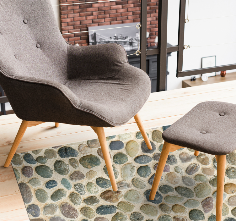 Pebble Artwork textured vinyl rug - TenStickers