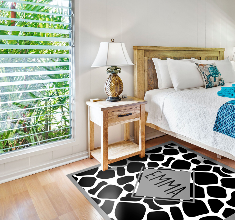 Personalised cow print animal print vinyl rug - TenStickers