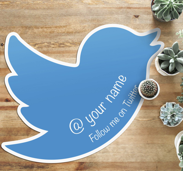 Personalised Follow me on Twitter mat - TenStickers