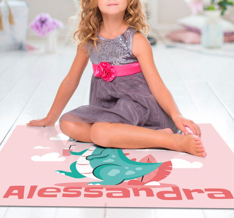 Personalized Dragon custom vinyl rug - TenStickers