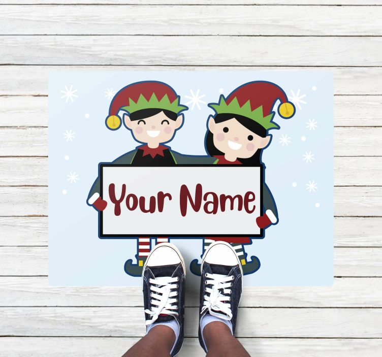 Personalized Elves custom vinyl rug - TenStickers
