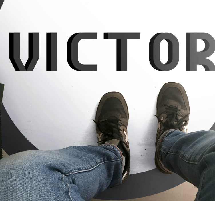 Personalized Monogram custom vinyl rug - TenStickers