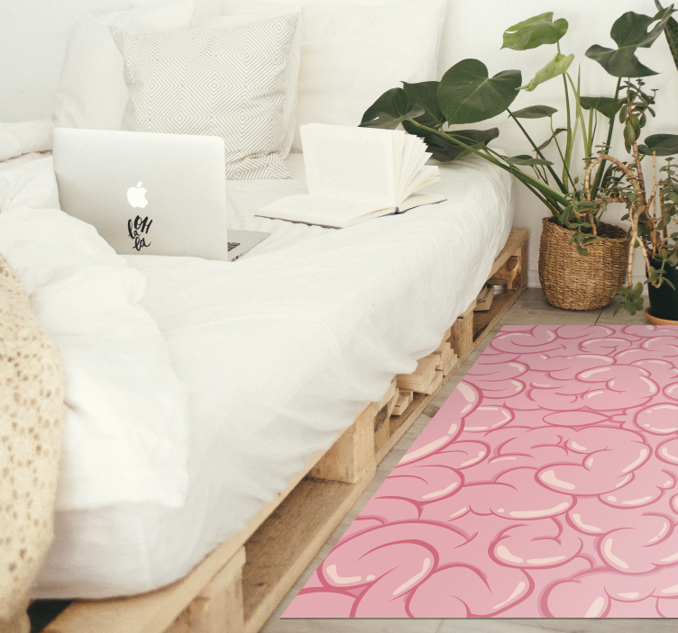 pink brain inside modern rug - TenStickers