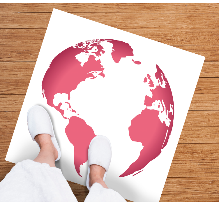 Pink Globe Map world map vinyl rug - TenStickers