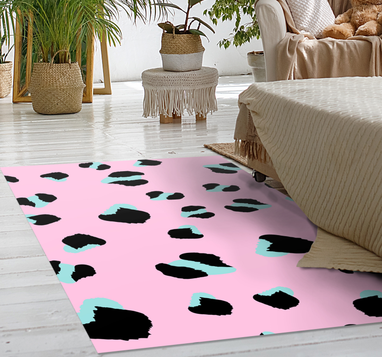 Pink leopard print vinyl rug - TenStickers