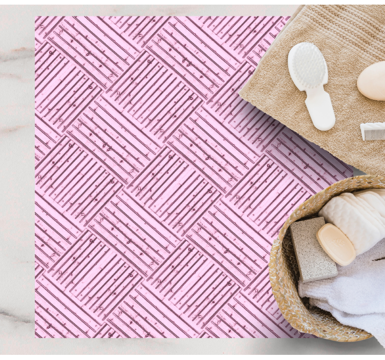 Pink texture diagonal wood effect vinyl rug - TenStickers