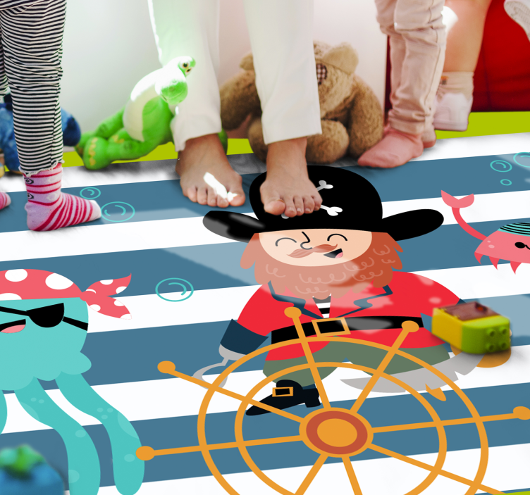 Pirate Adventure kids vinyl rug - TenStickers