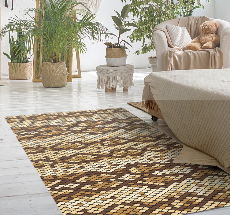Pixelated Mosaic wood vinyl rug - TenStickers