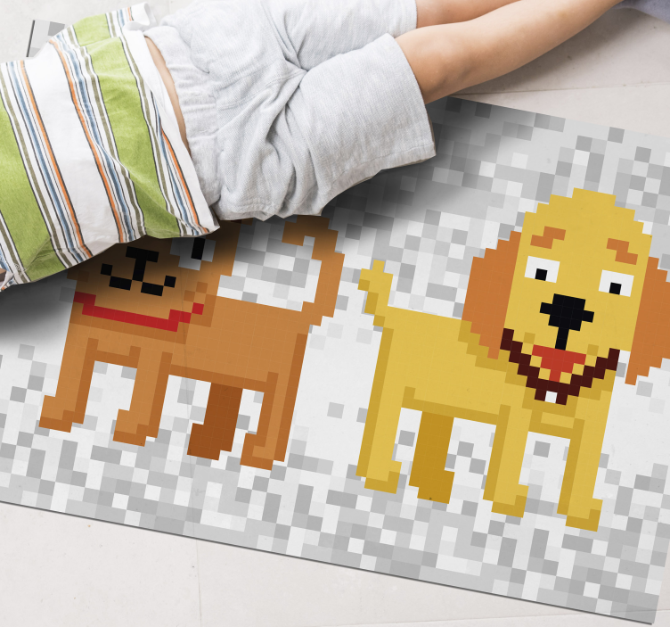 Pixelated Pet Friends vinyl rug - TenStickers