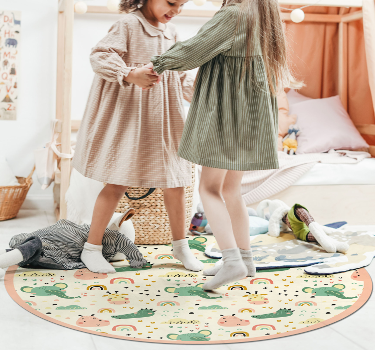 Nordic animal pattern vinyl rug - TenStickers