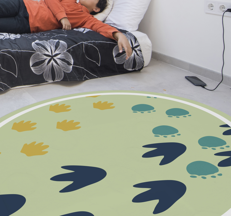 Dinosaur footprints design vinyl rug - TenStickers