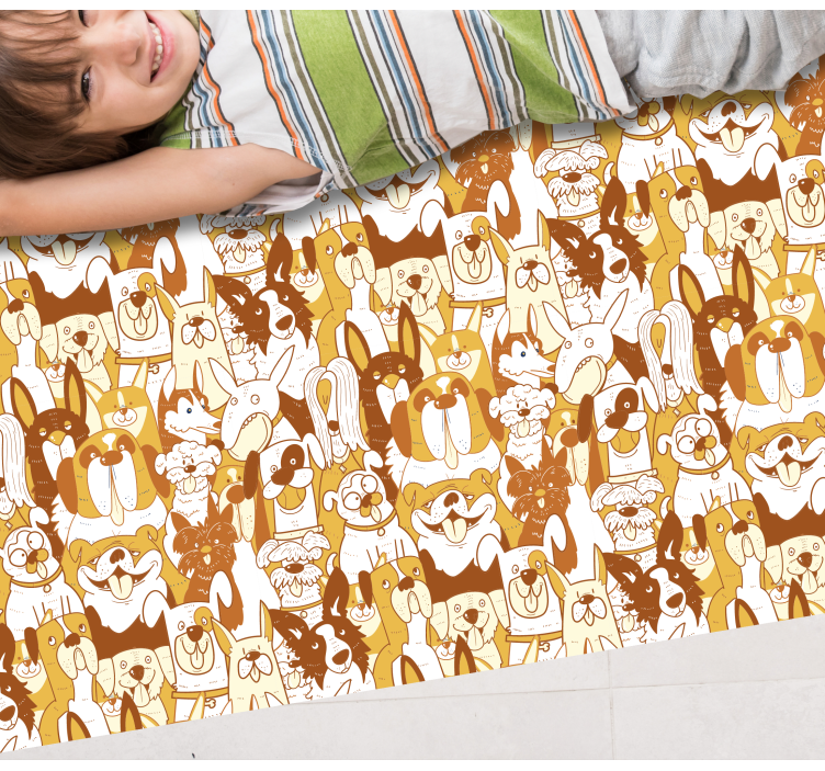 Brown pet faces animal vinyl rug - TenStickers
