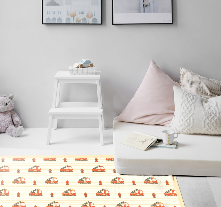 Playful Transport Theme vinyl rug - TenStickers