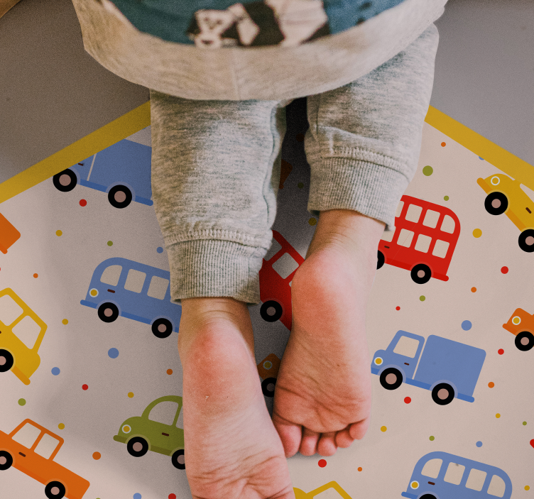 Playful Transportation vinyl rug - TenStickers