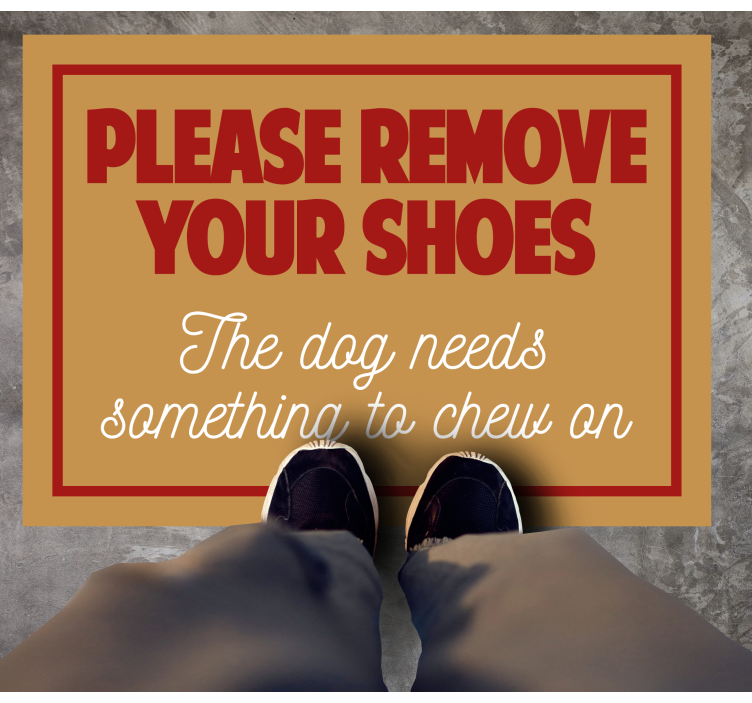 Please remove shoes entrance hall vinyl rug - TenStickers
