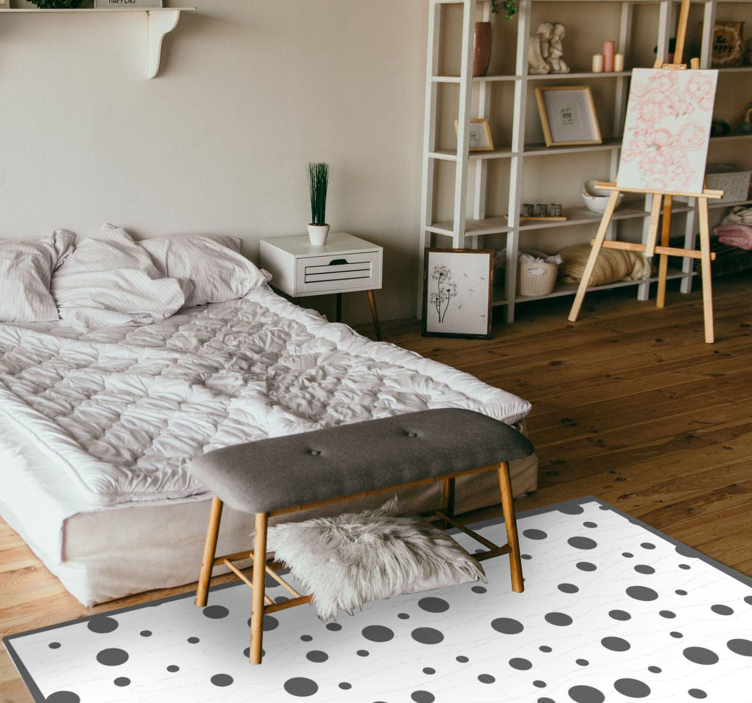 Elegant dark dots bedroom vinyl rug - TenStickers