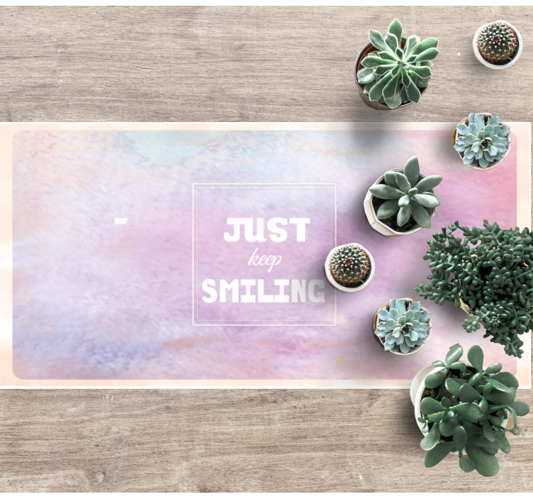 Just keep smiling custom vinyl rug - TenStickers