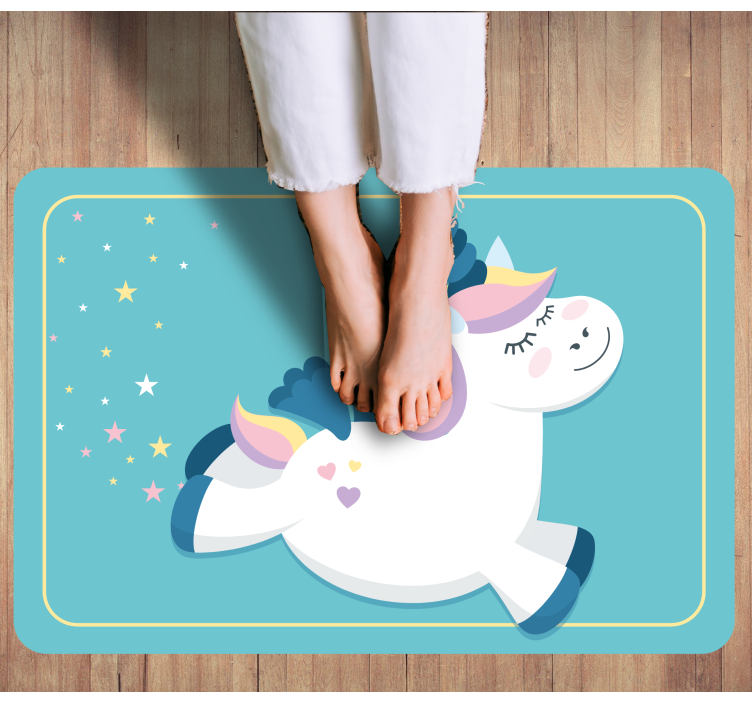 Proud unicorn pastel colours animal rug - TenStickers