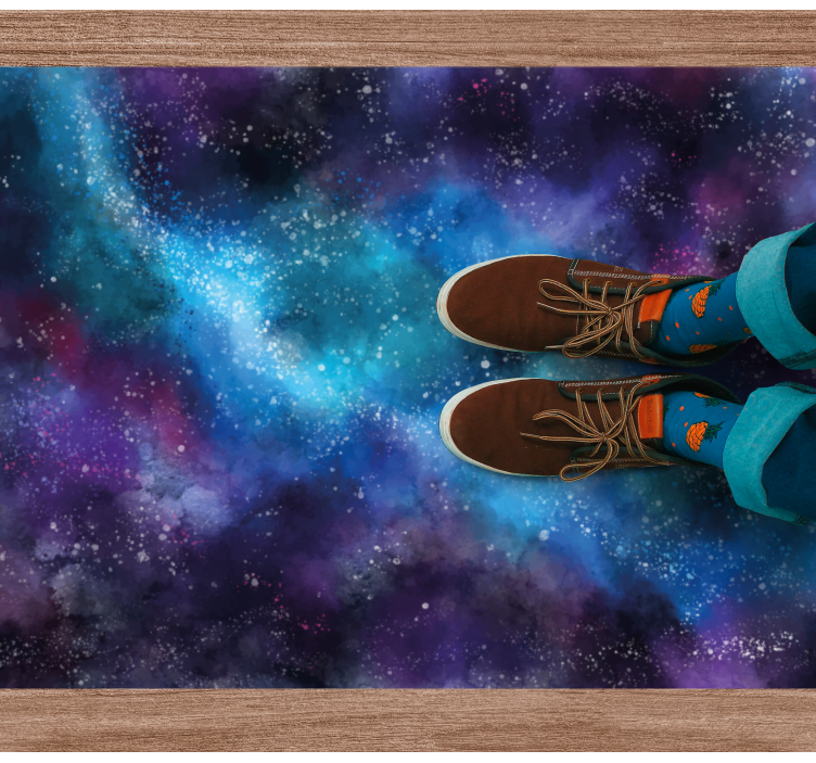 Purple and blue space living room rug - TenStickers